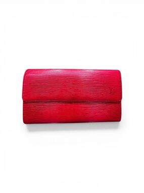 Louis Vuitton Vintage Epi Red Long Wallet • Made in France 1992 Classic Envelope